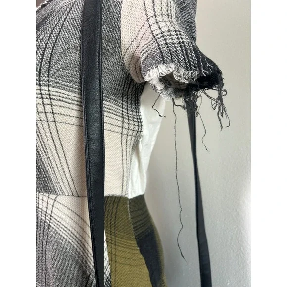 ZARA Plaid Patchwork Raw Hem Midi Dress Women Size S - Picture 4 of 7